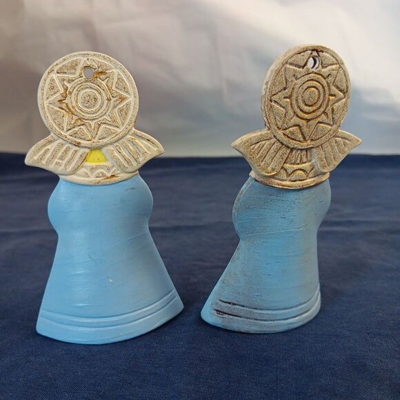 Ceramic Singing Angels Christmas Ornaments Vintage Hand Painted Replacements - Picture 5 of 13